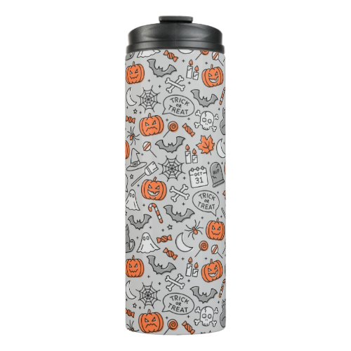 Cute Kids Halloween Doodle Pattern Thermal Tumbler