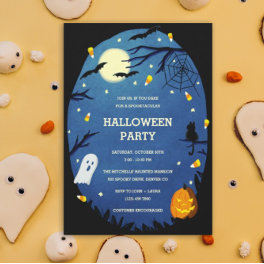 Cute Kids Halloween Party Invitations