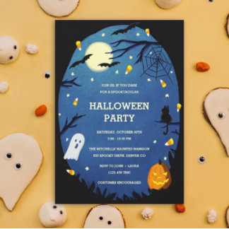 Cute Kids Halloween Party Invitations