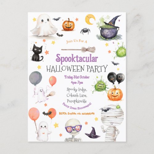 Cute Kids Halloween Postcard