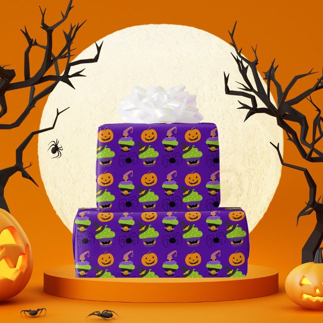 Cute Kids Halloween Purple Wrapping Paper (Creator Uploaded)