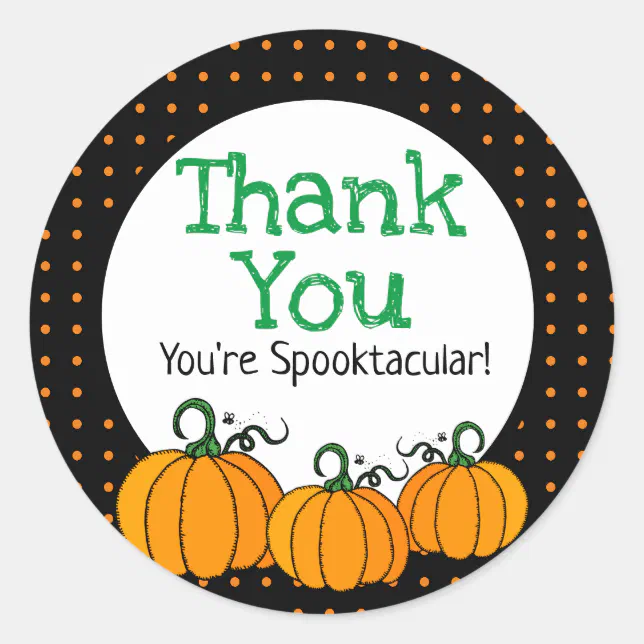 Cute Kids Halloween Thank Yous Classic Round Sticker | Zazzle