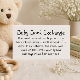 Cute Kid's Handwriting Baby Book Exchange Enclosure Card