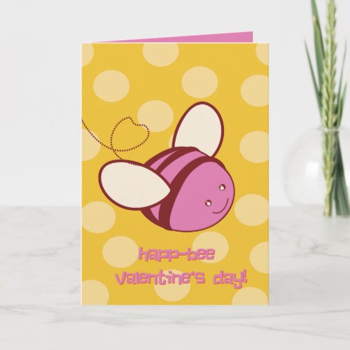 Cute Kids Happy_Bee Valentines Day Card