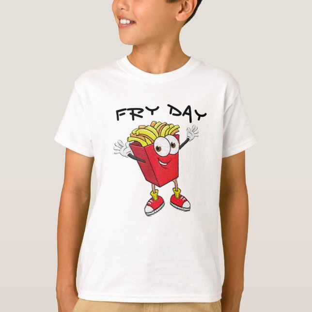 Cute Kid's Happy Friday TGIF Funny T-Shirt Design (Front)