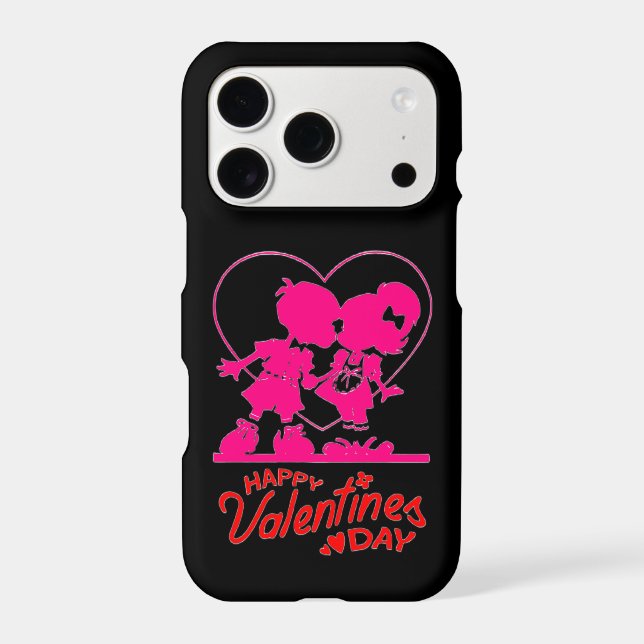 Cute Kids & Heart Design for Romantic  iPhone Case (Back)