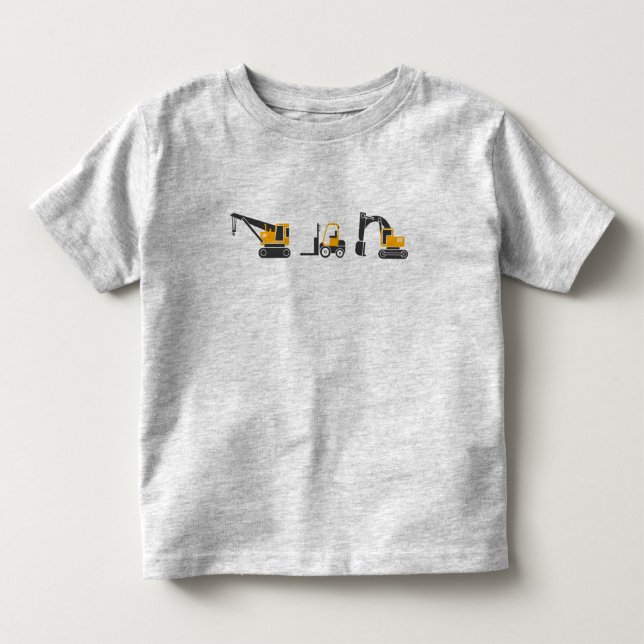 Cute Kids Heavy Equipment Construction Machines Toddler T-shirt (Front)
