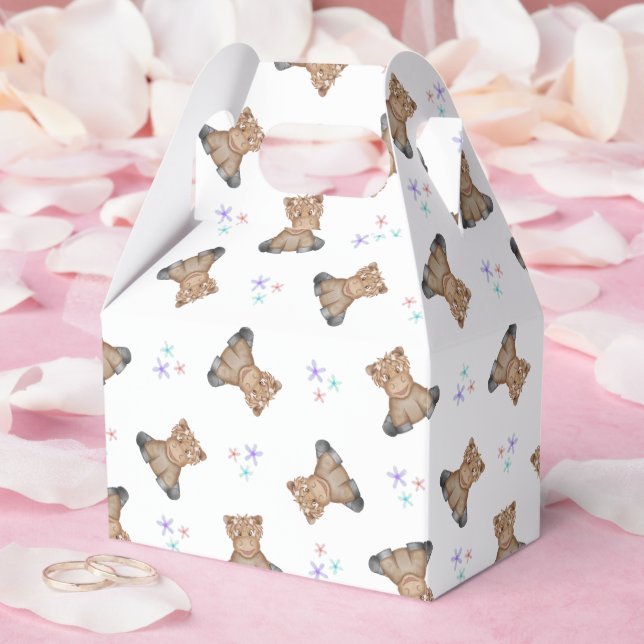 Cute Kids Highland Cow Barnyard Birthday Favor Boxes (Wedding)