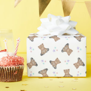 Cute Kids Highland Cow Barnyard Birthday Wrapping Paper
