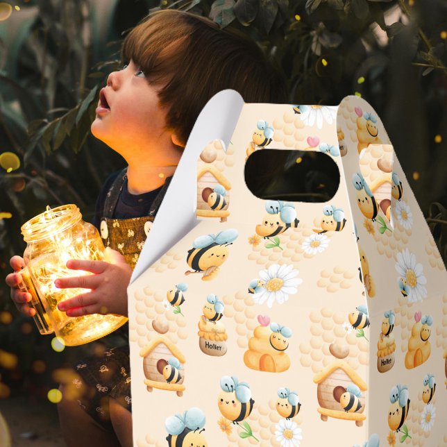 Cute Kids Honeybee Pattern  Favor Boxes (Creator Uploaded)