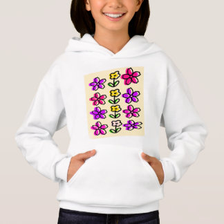 Cute kids hoodie flowers design