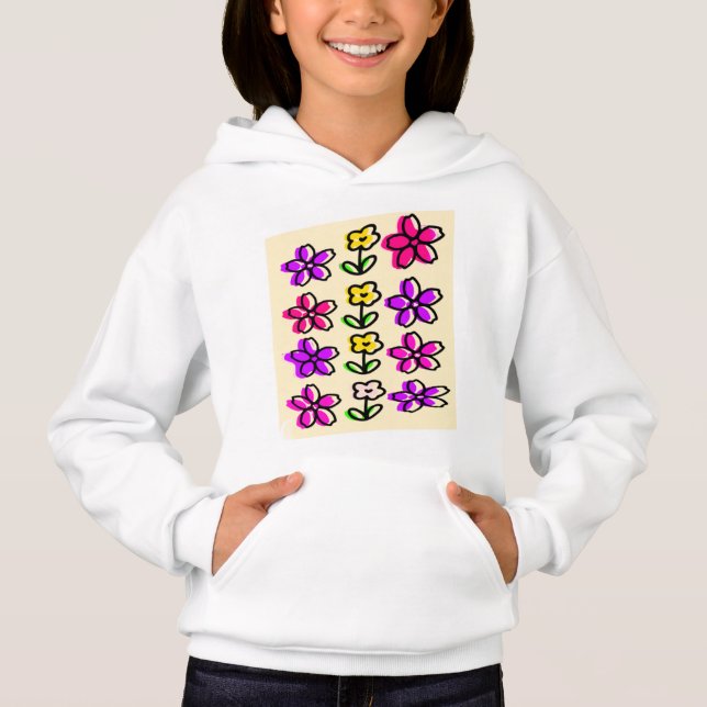 Cute kids hoodie flowers design (Front)