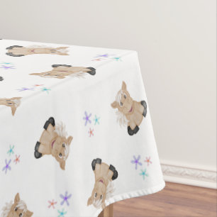 Cute Kids Horse Barnyard Farm Animals Tablecloth