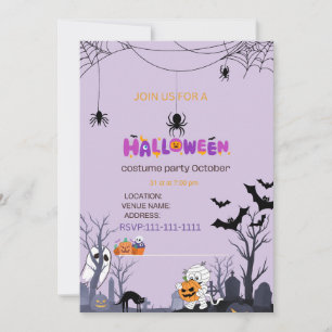 Cute Kids Invitation Halloween costume party