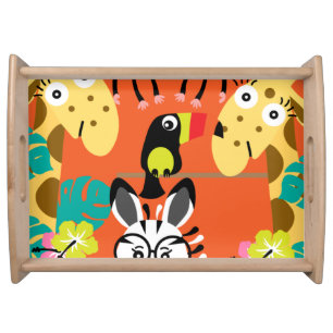 Cute Kids Jungle Animal Serving Tray