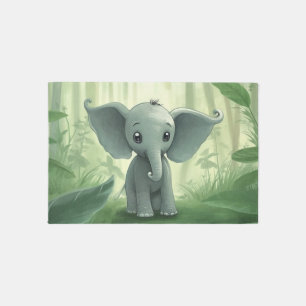 cute kids Jungle elephant Rug