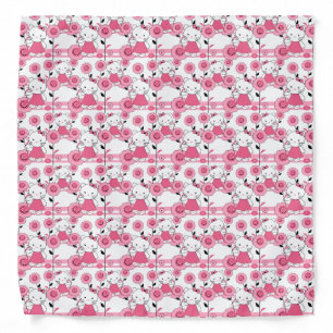 Cute kids kitten cat pink white print bandana