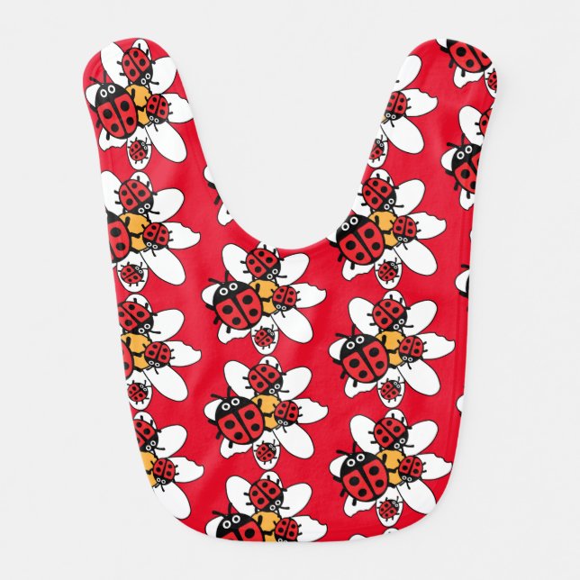 Cute Kids ladybird Family   Baby Bib (Front)