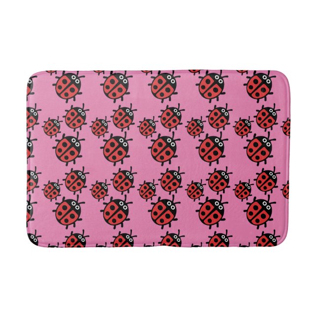Cute Kids ladybird Family   Bath Mat (Front)