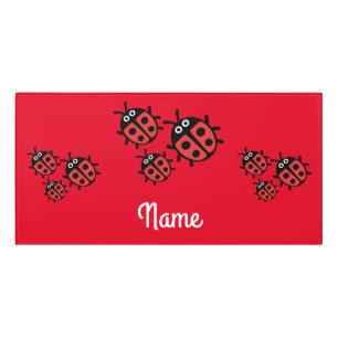 Cute Kids ladybird Family Door Sign