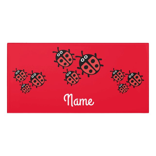 Cute Kids ladybird Family Door Sign (Classic Front)