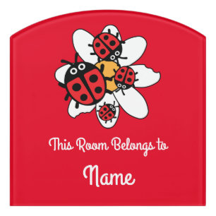 Cute Kids ladybird Family Door Sign