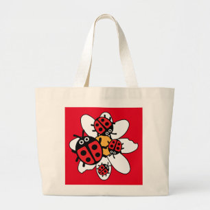 Cute Kids ladybird Family Large Tote Bag