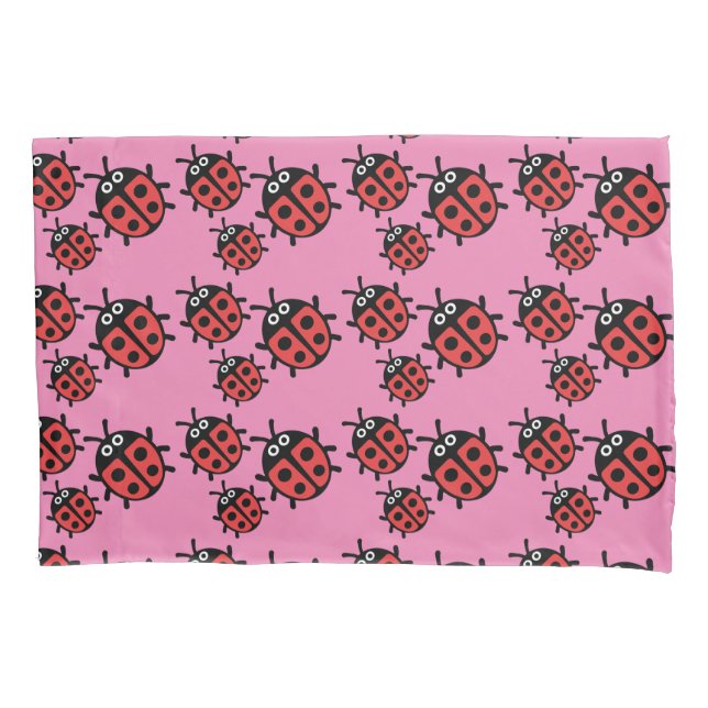 Cute Kids ladybird Family    Pillow Case (Front)