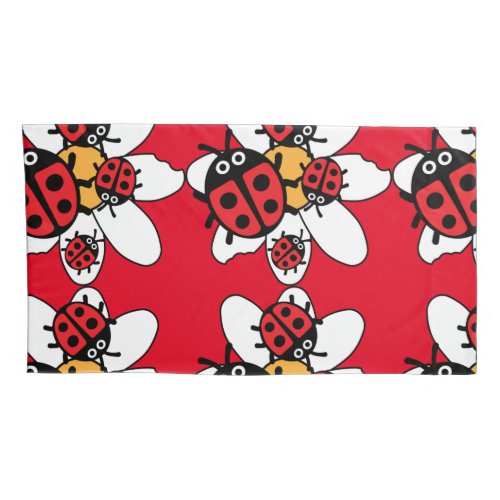 Cute Kids ladybird Family  Pillow Case