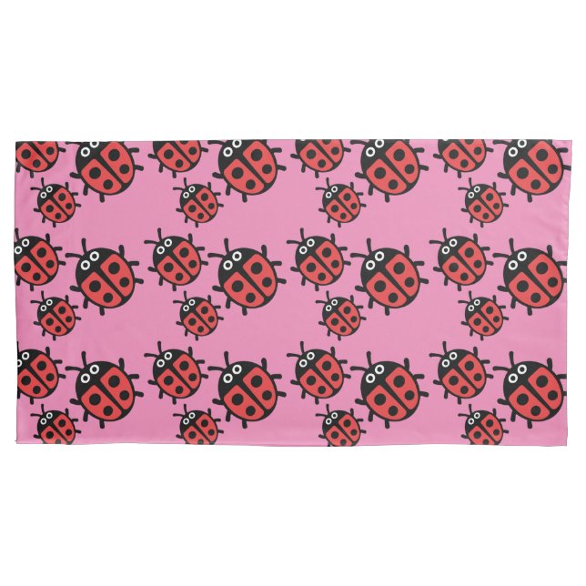 Cute Kids ladybird Family    Pillowcase (Front)