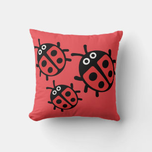 Cute Kids ladybird Family Throw Pillow