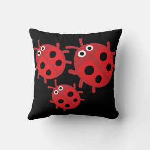 Cute Kids ladybird Family Throw Pillow