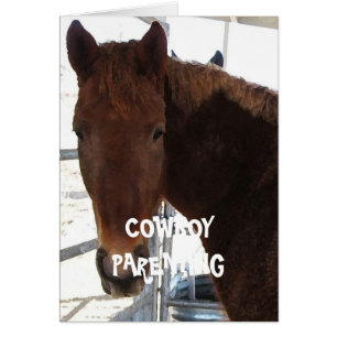 Cute Kids Love a Rocking Horse - Cowboy Parenting Cards