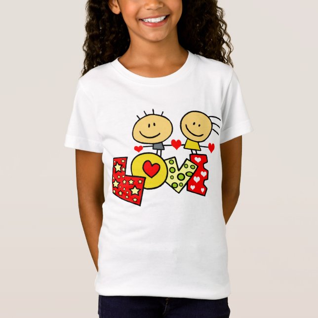 Cute Kids Love T-shirt for Girls (Front)