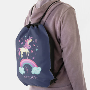 Cute Kids Magical Rainbow Unicorn Drawstring Bag