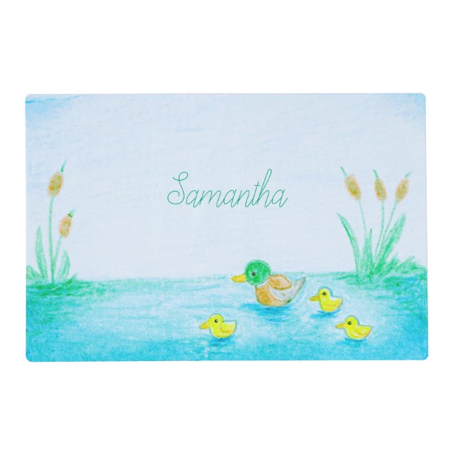 Cute Kids Mallard Duck Placemat (Front)