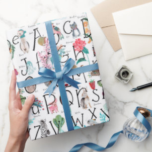 Cute kids nursery ABC Alphabet pattern Wrapping Paper