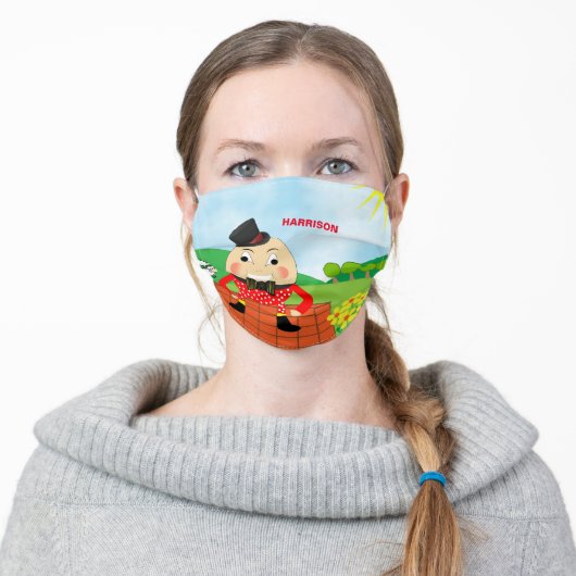 Cute Kids Nursery Rhyme Humpty Dumpty Personalized Adult Cloth Face Mask (Worn)
