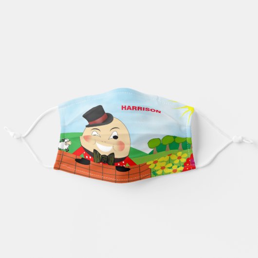 Cute Kids Nursery Rhyme Humpty Dumpty Personalized Adult Cloth Face Mask (Front, Unfolded)