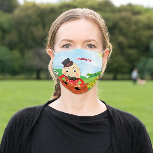 Cute Kids Nursery Rhyme Humpty Dumpty Personalized Adult Cloth Face Mask (Outside)