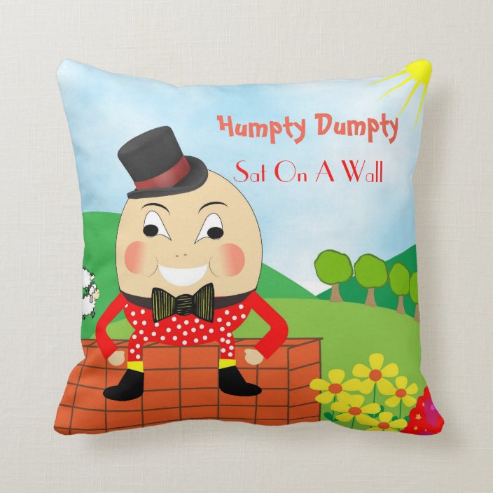 Cute Kids Nursery Rhyme Humpty Dumpty Throw Pillow