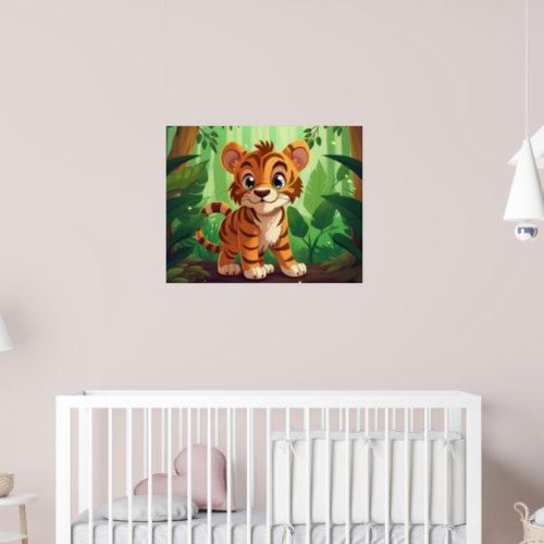 cute kids nursery tiger jungle lovers Poster
