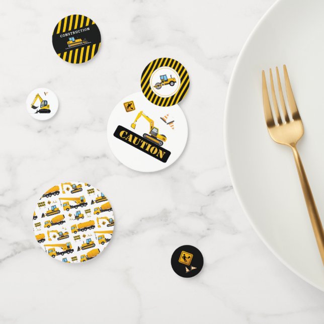 Cute Kids Party Construction Dump Trucks Excavator Confetti (Group)