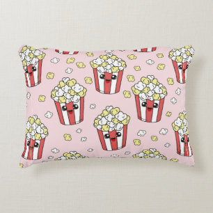 Cute kids pattern Colorful pop corn on the abstrac Accent Pillow