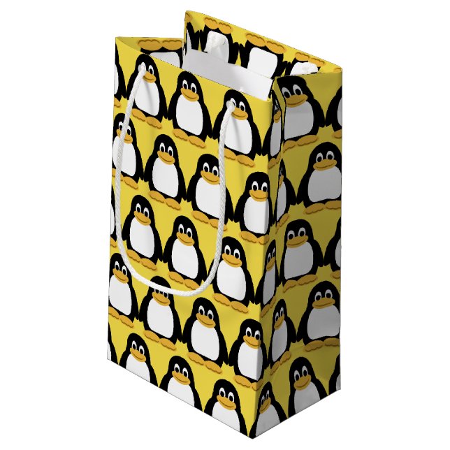 Cute Kids Penquin Animal Zoo Birthday Party Small Gift Bag (Back Angled)