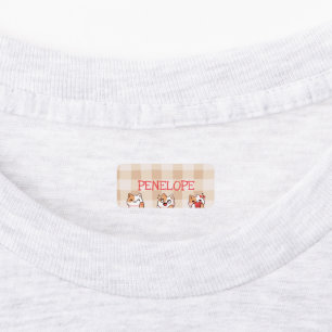 Cute Kids Personalizable Name Manga Cartoon Cat Kids' Labels