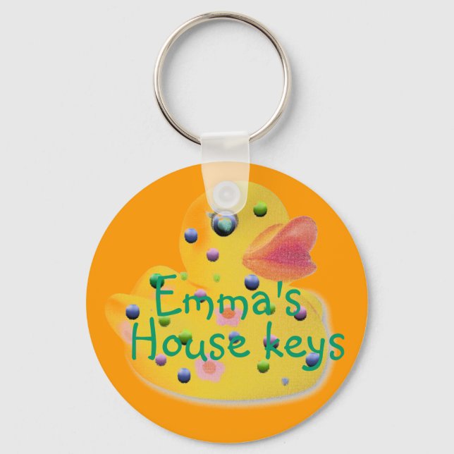 Cute Kids Personalize House Key Chain Keychain (Front)