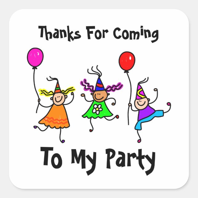 Cute Kids Personalized Birthday Party Favor Seal (Front)