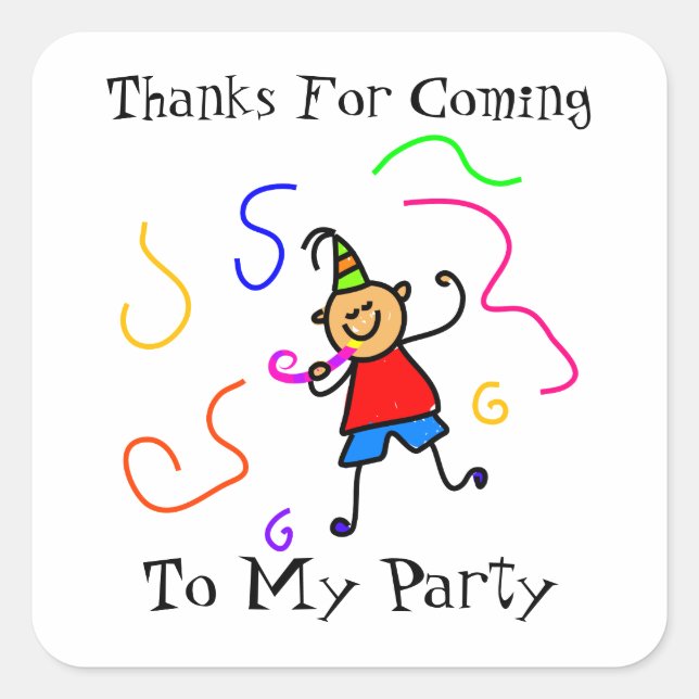 Cute Kids Personalized Birthday Party Favor Seal (Front)