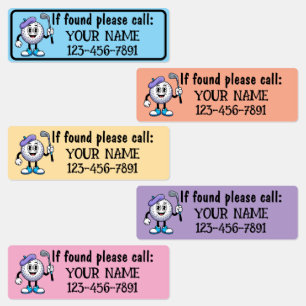 Cute Kids Personalized Golf Club Labels